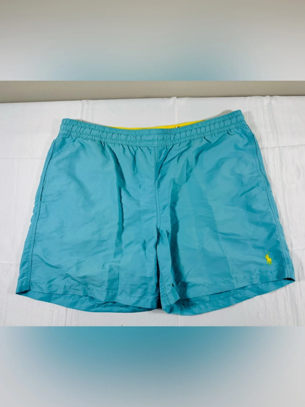 Polo by Ralph Lauren Bright Yellow Swim Trunks with Navy Label